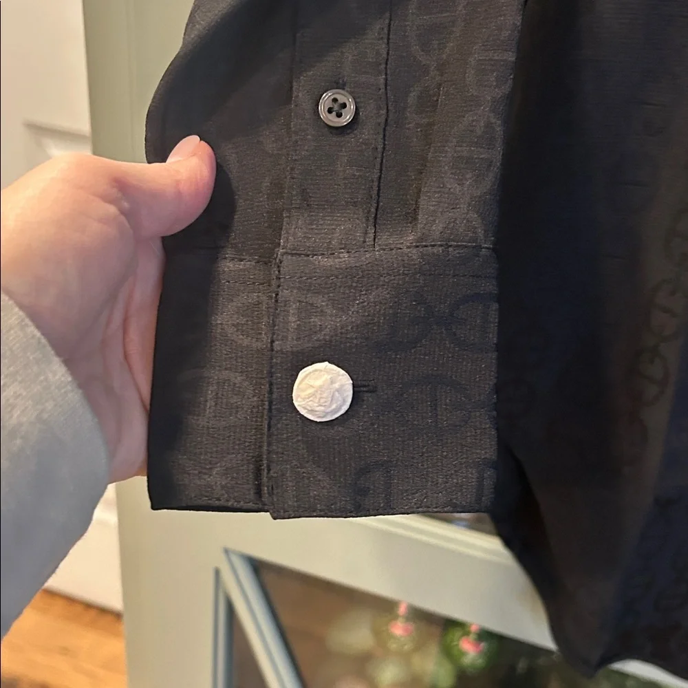 J. Crew Black Jaquard Monogram  Women's Shirt NWT